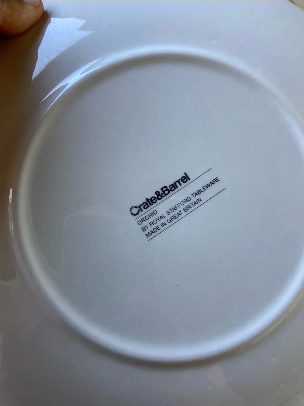 4 Crate & Barrel Orchid Plates 9 inch Royal Stafford Great Britain